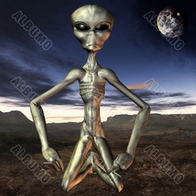 Alien with Background