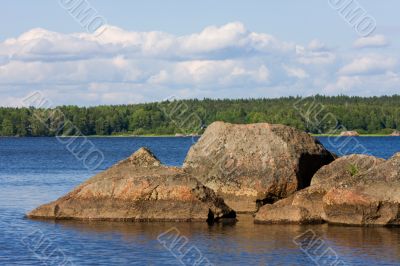 Rocks in a bay