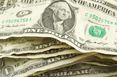 Pile of Crumpled Dollar Bills