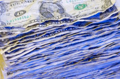 Pile of Crumpled Dollar Bills.