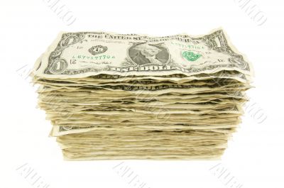 Pile of Crumpled Dollar Bills