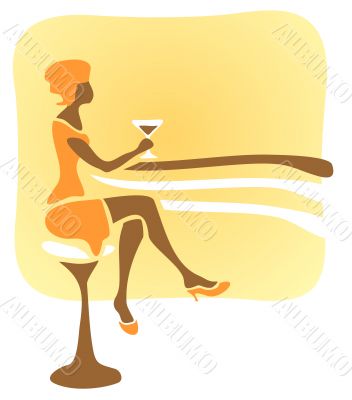 woman drinks a cocktail