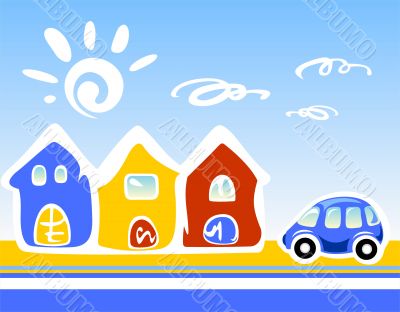 cartoon houses