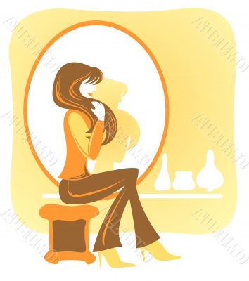 girl and mirror