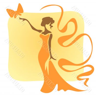 woman and butterfly