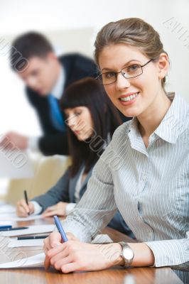 Businesswoman with glasses