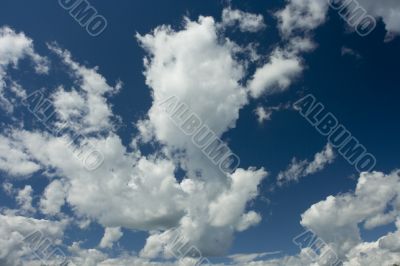 White clouds in the blue sky