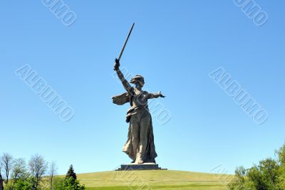 World War II Memorial obelisk on mound Mamayev Kurgan Russia Vol