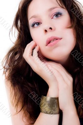 Beauty looking up