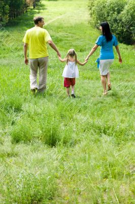 Walking in forest