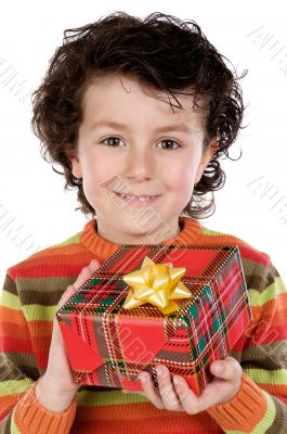 Child with a gift box