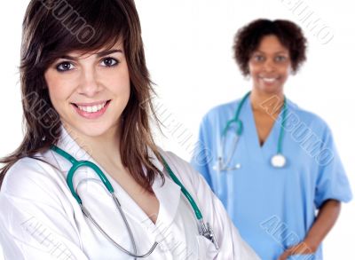 Two women doctor