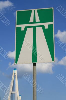 Highway road sign