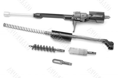 cleaning gun on white