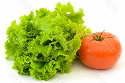 Lettuce and red tomato