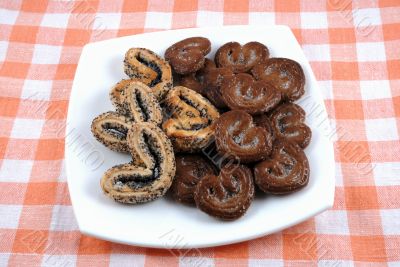 Plate with sweet biscuit cookies