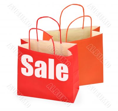 shopping bags on white