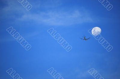 Plane and moon