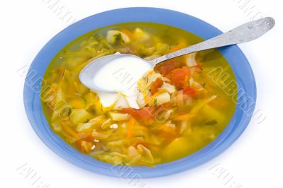 Plate with soup