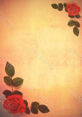 Card with roses and texture