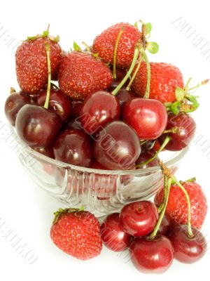 cherries and strawberry