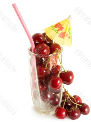 Cherries is in glass