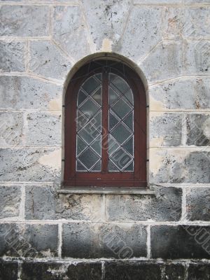window and stone building