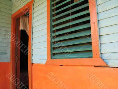 orange and green house