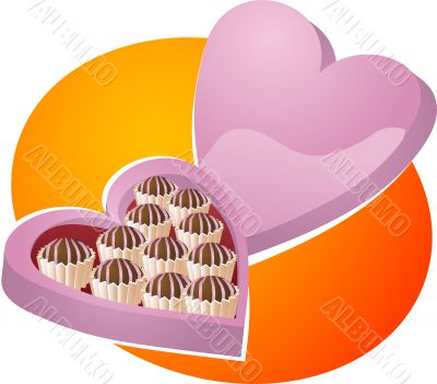 Heart-shaped box of chocolates