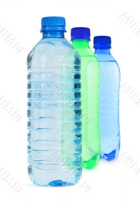 three bottles full of water