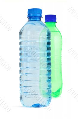 two bottles full of water