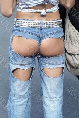 ass in hole of jeans