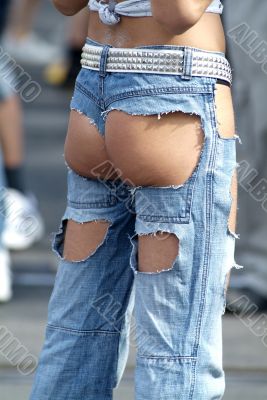ass in hole of jeans