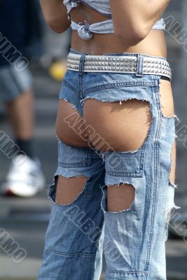 ass in hole of jeans