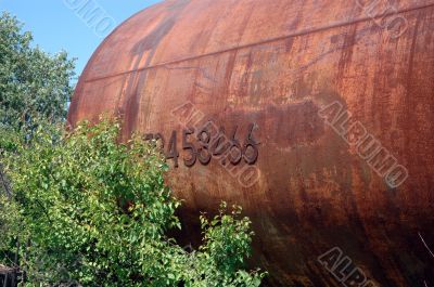 The old railway tank for transportation of mineral oil.