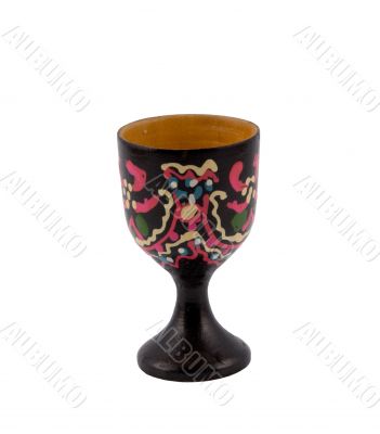 Souvenir of 19 centuries a wooden painted wine-glass