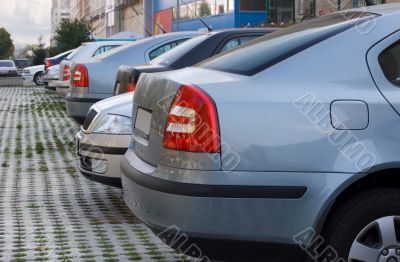 Company cars, parked