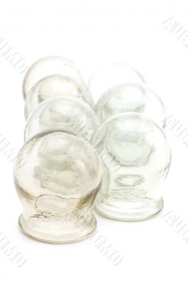 cupping glass close up