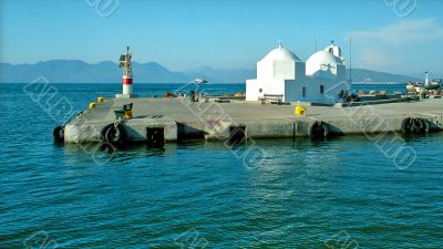 Greek church on the pier