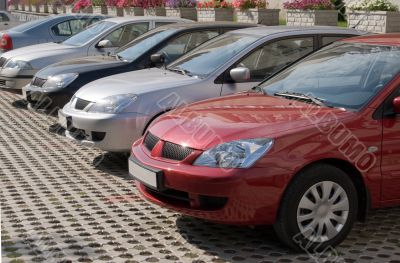 Company cars, parked