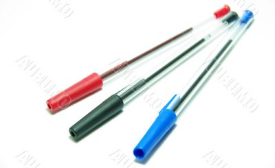 blue red and black pen