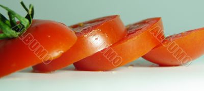 tomato red macro sliced