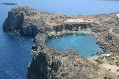 Ring bay near Lindos on Rhodes island