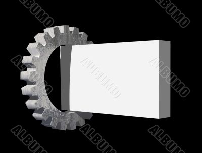 gear and blank sign