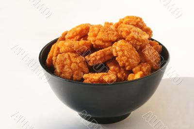 Bowl of asian crackers