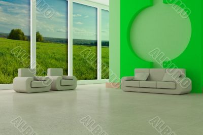 Interior of a room of rest. 3D image