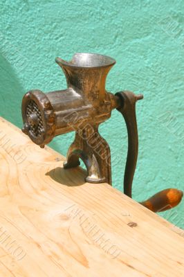 Antique meat grinder