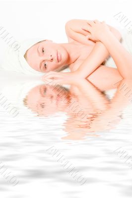 Wellness girl series laying down resting