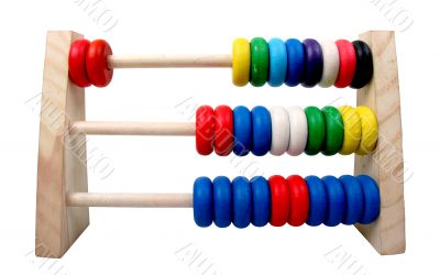 isolated toy abacus