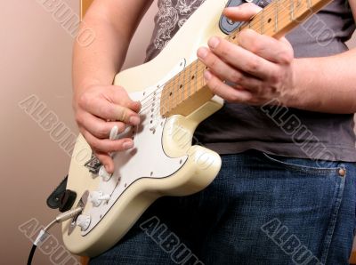 guitarist in studio
